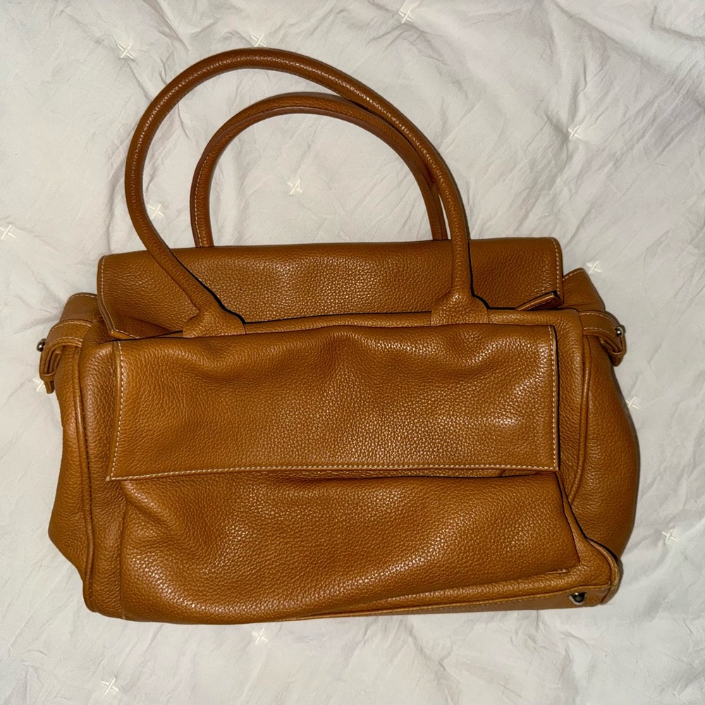 Robert Clergerie Caramel Leather Shoulder Bag